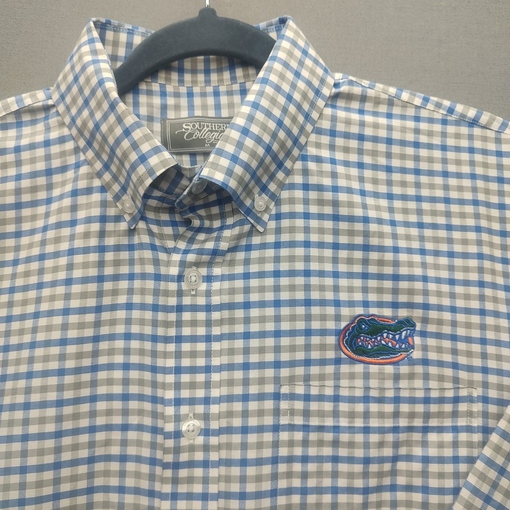 Florida Gator Southern Collegiate Men's Multicolored Plaid Button Up Shirt M